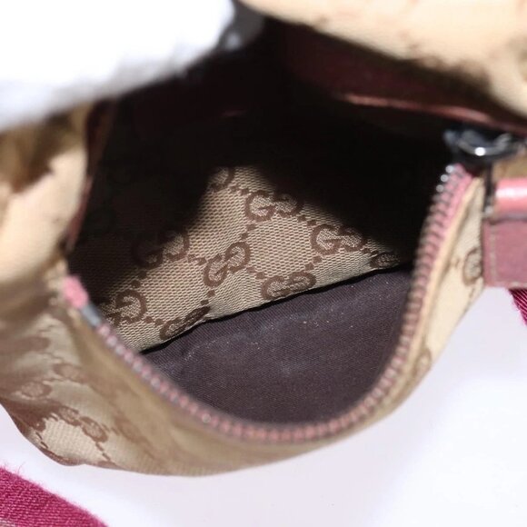GUCCI GG Canvas Sherry Line Waist Bag Beige Pink Silver 28566 Auth 144532 - Picture 13 of 16